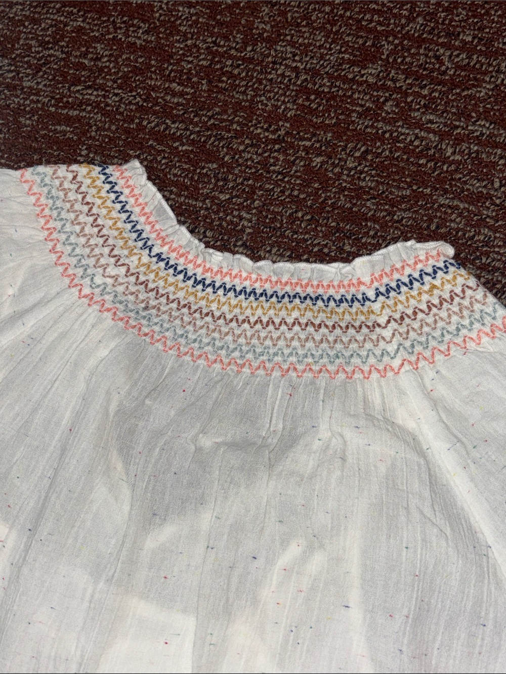 Madewell confetti mini‎ dress flowy shift style smocked collar colorful dress S - Picture 6 of 14